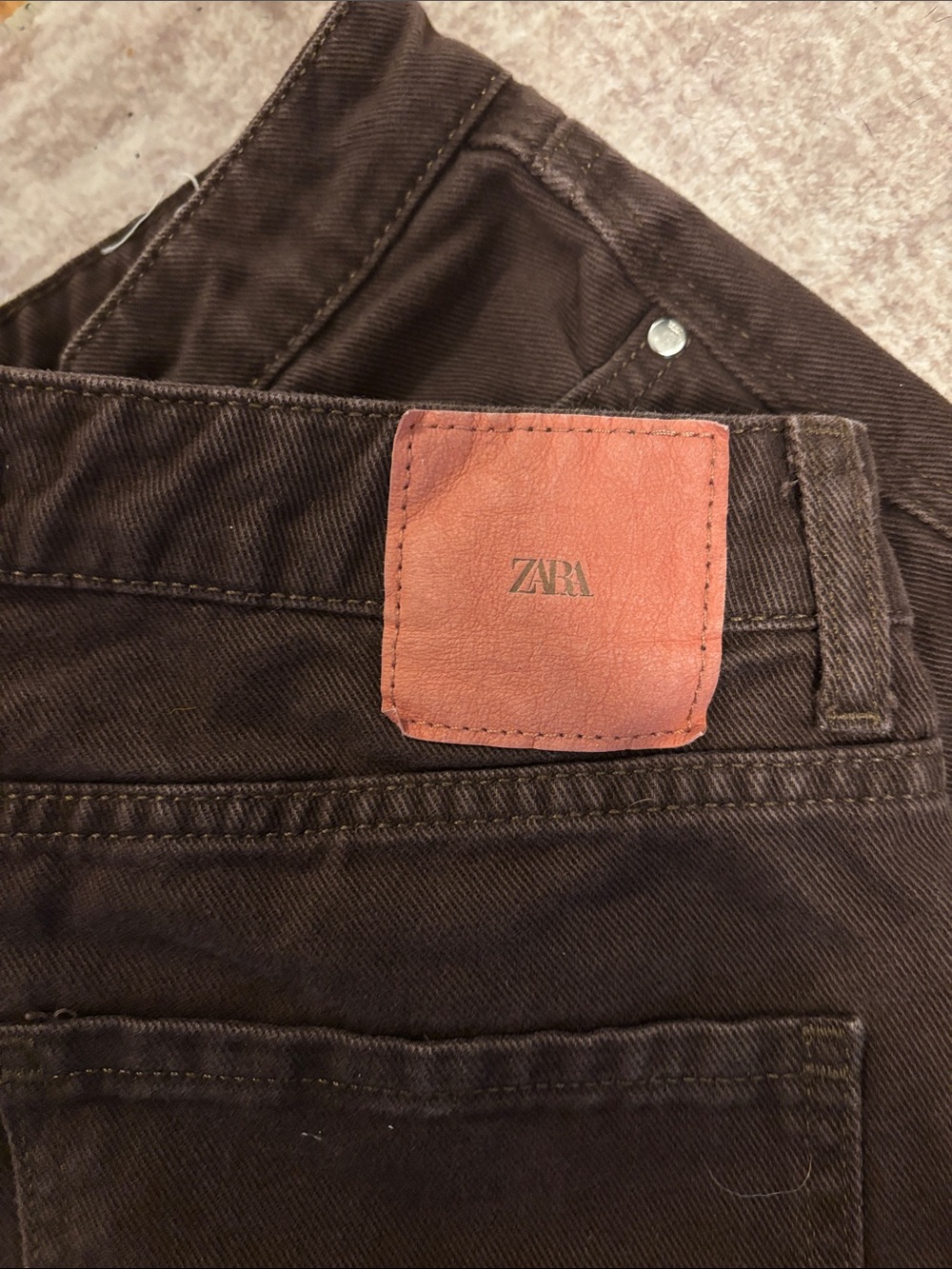 Zara Chocolate Brown Wide-Leg Jeans - Picture 3 of 3